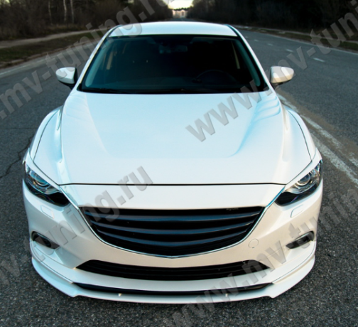 Сплиттер переднего бампера под клыки №2 "Lite Style" для Mazda 6 (2013-н.в.) купить недорого с доставкой в Нягань