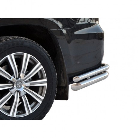 Защита заднего бампера «Уголки двойные» (d76\51) для Lexus LX 450d (2016-н.в)(Окрашенное) купить недорого с доставкой в Нягань