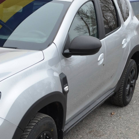 Накладки на зеркала с козырьком "КАРТ" для Renault Duster 2 (с 2021 г.в.) тиснение, без комплектации купить недорого с доставкой в Нягань
