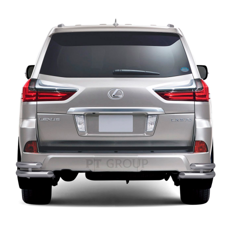 Защита заднего бампера двойная угловая d63/51мм (НПС) LEXUS 450D (2015-н.в.) купить недорого с доставкой в Нягань